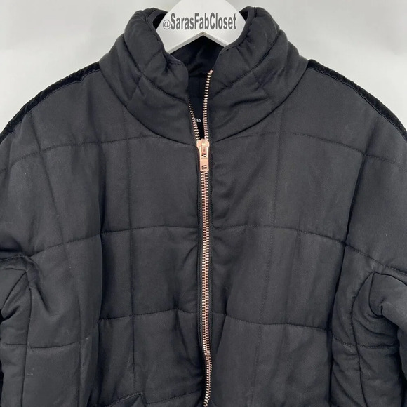 Avec Les Filles Curpo-Feel Thermal Puff Flight Jacket Velvet Trim Size Large - Picture 4 of 11